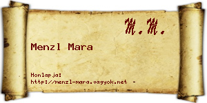 Menzl Mara névjegykártya